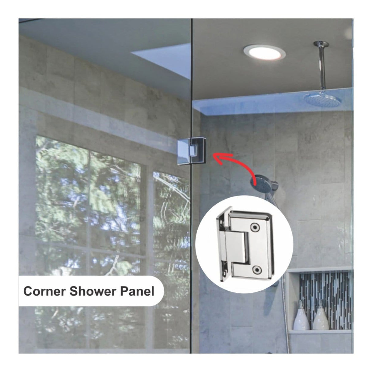 Parrot Shower Panel Hinge Mirror Finish SH0004