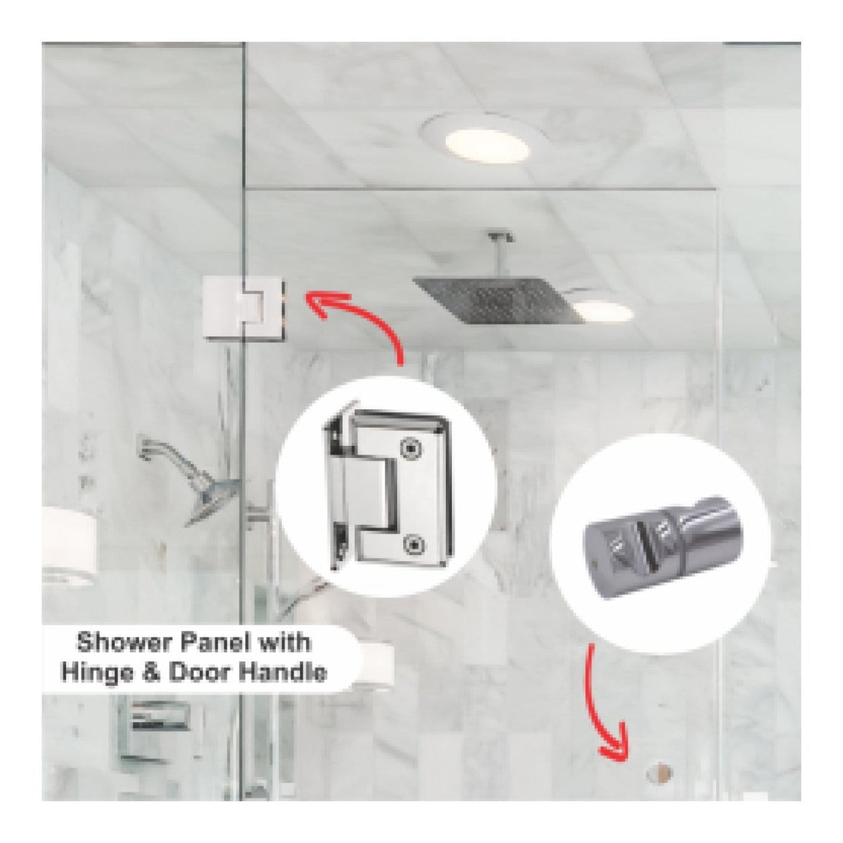 Parrot Shower Panel Hinge Mirror Finish SH0004