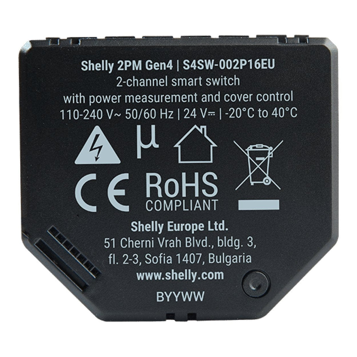 Shelly 2PM Gen4 2-Channel Smart Switch