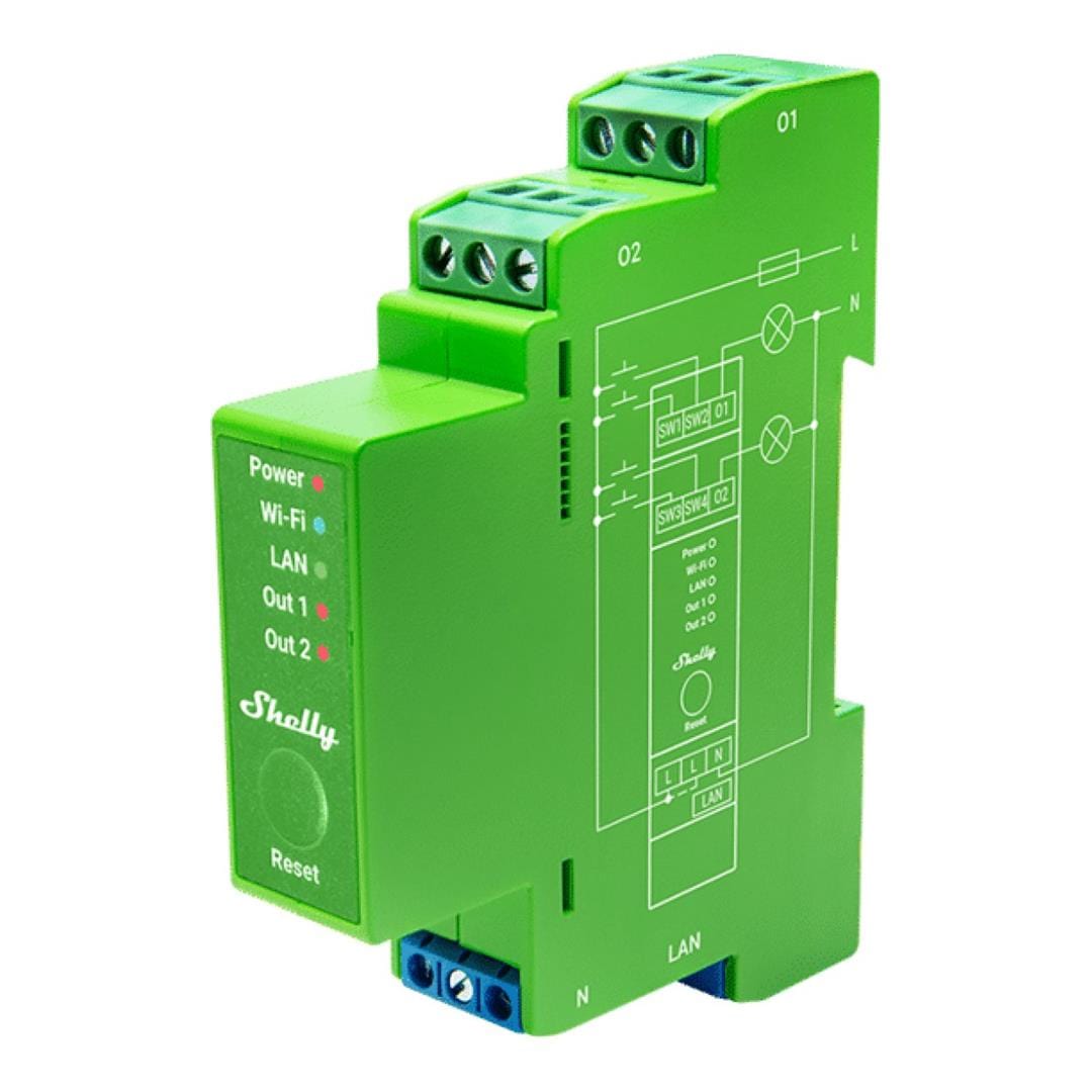Shelly Pro Dimmer 2PM 2-channel DIN-Rail Mountable Dimmer