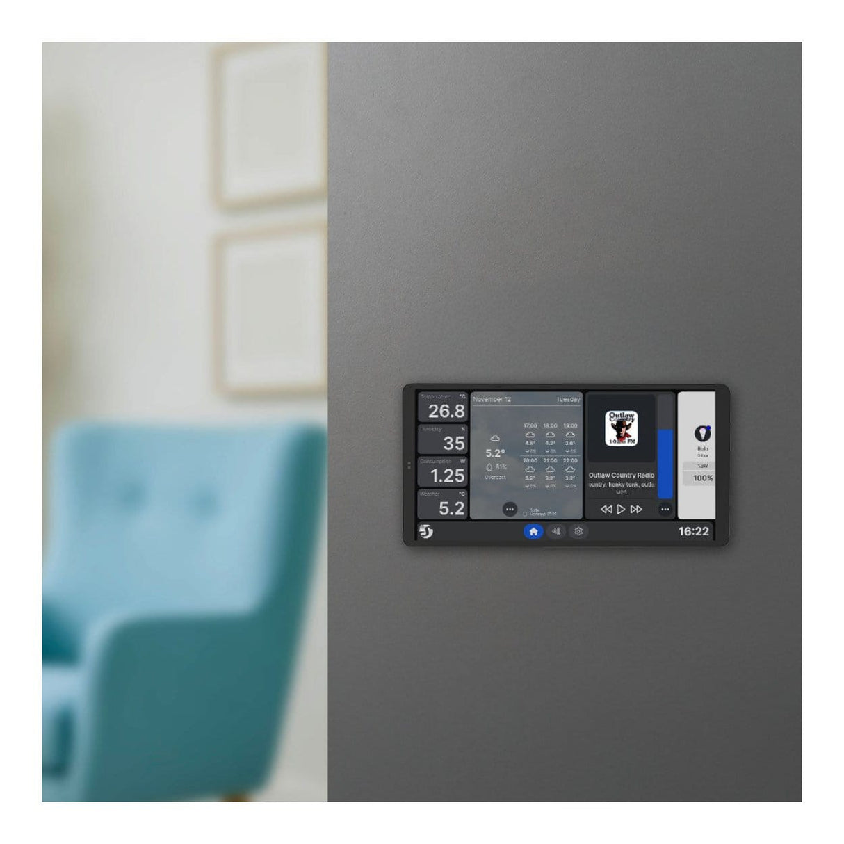 Shelly X2i 6.95-inch Smart Wall Display Silver