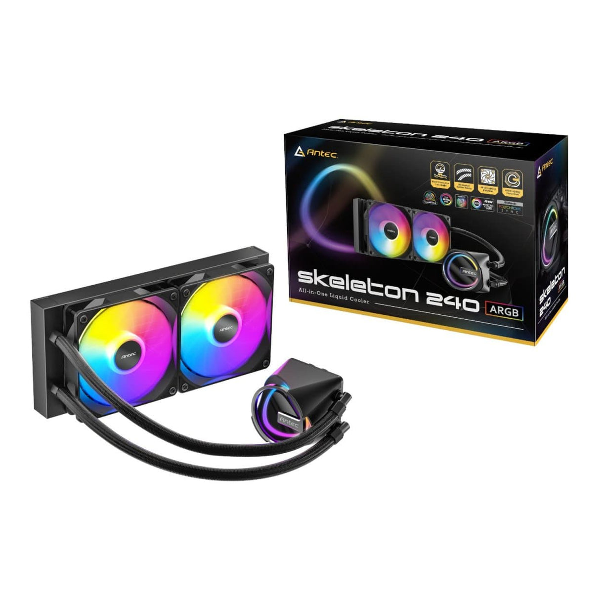 Antec Skeleton 240 ARGB All-in-One CPU Liquid Cooler Black