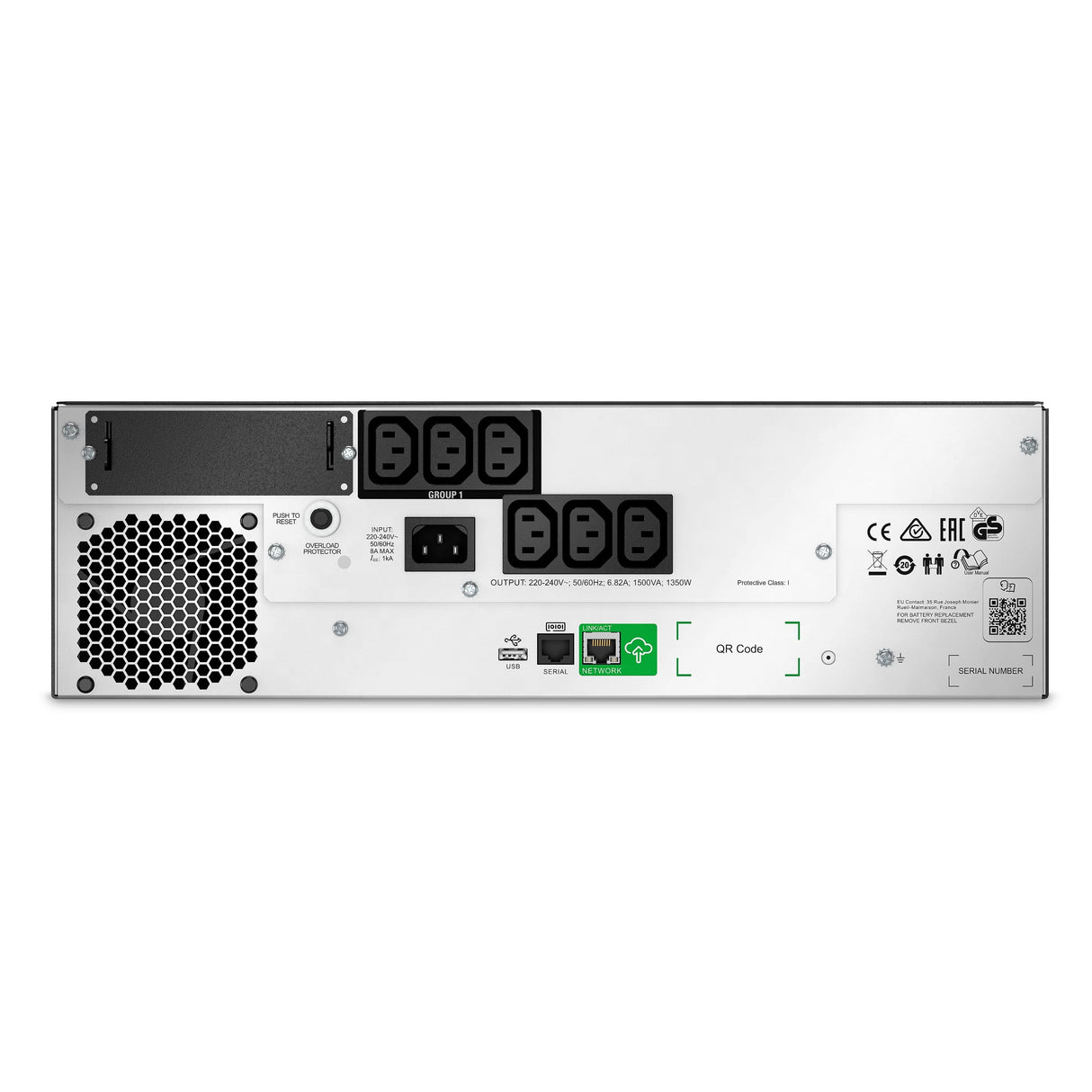 APC Smart-UPS 1500VA 230V Lithium-ion 6x IEC C13 Outlet 3U Line Interactive Rackmount UPS SMTL1500RMI3UC