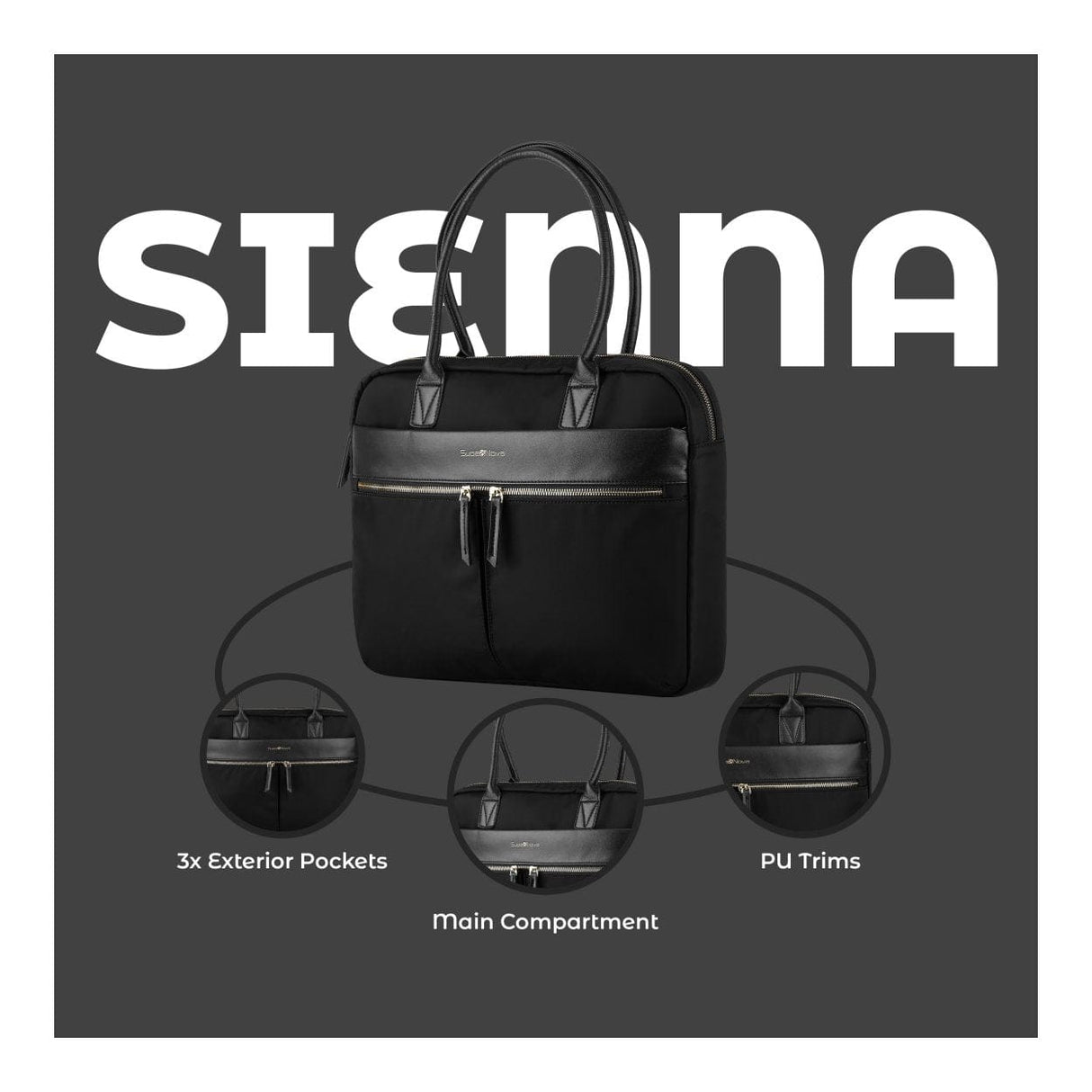 SupaNova Sienna 14.1-inch Ladies Notebook Backpack Black SN-1025-BK