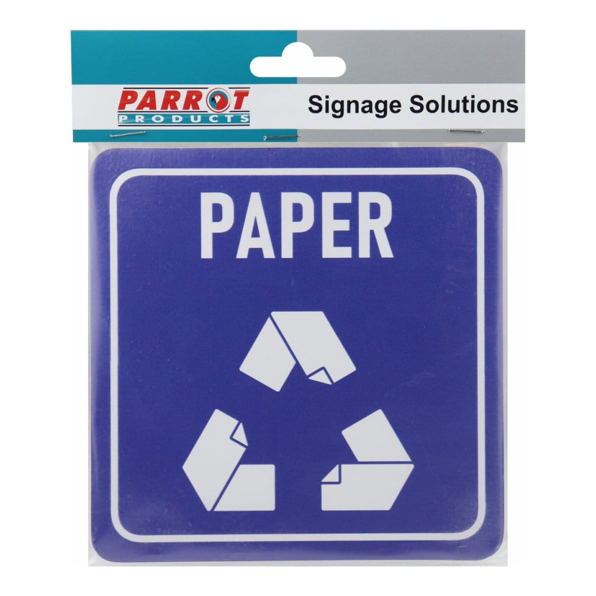 Parrot 150x150mm General Waste Recycle on White ACP Sign Blue Print SN4119