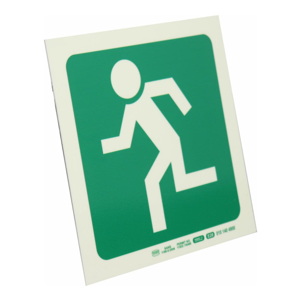 Parrot Photoluminescent 190mm Safety Sign E28 Running Man Facing Left SNP19E28