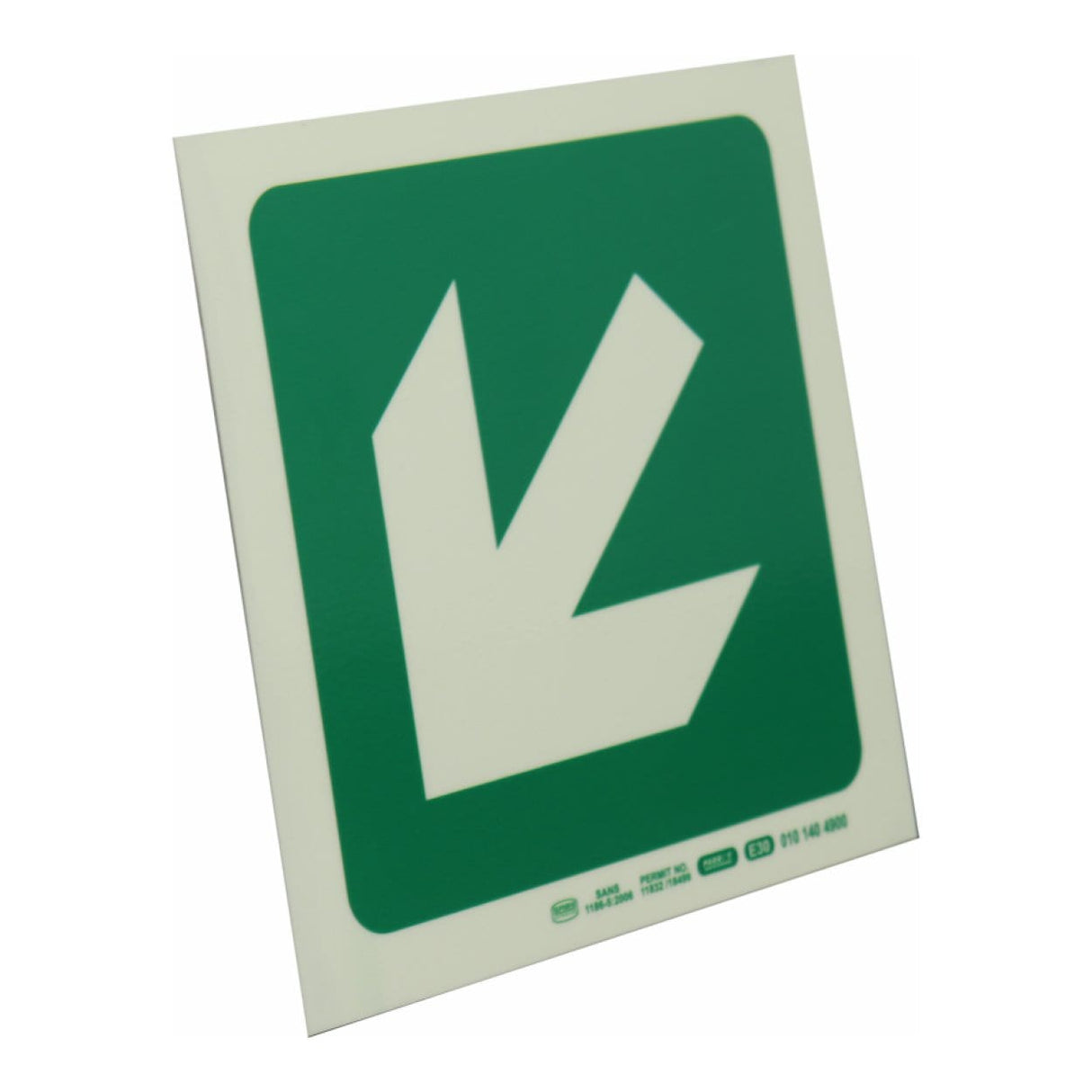 Parrot Photoluminescent 190mm Safety Sign E31 Diagonal Arrow Down And Right SNP19E31