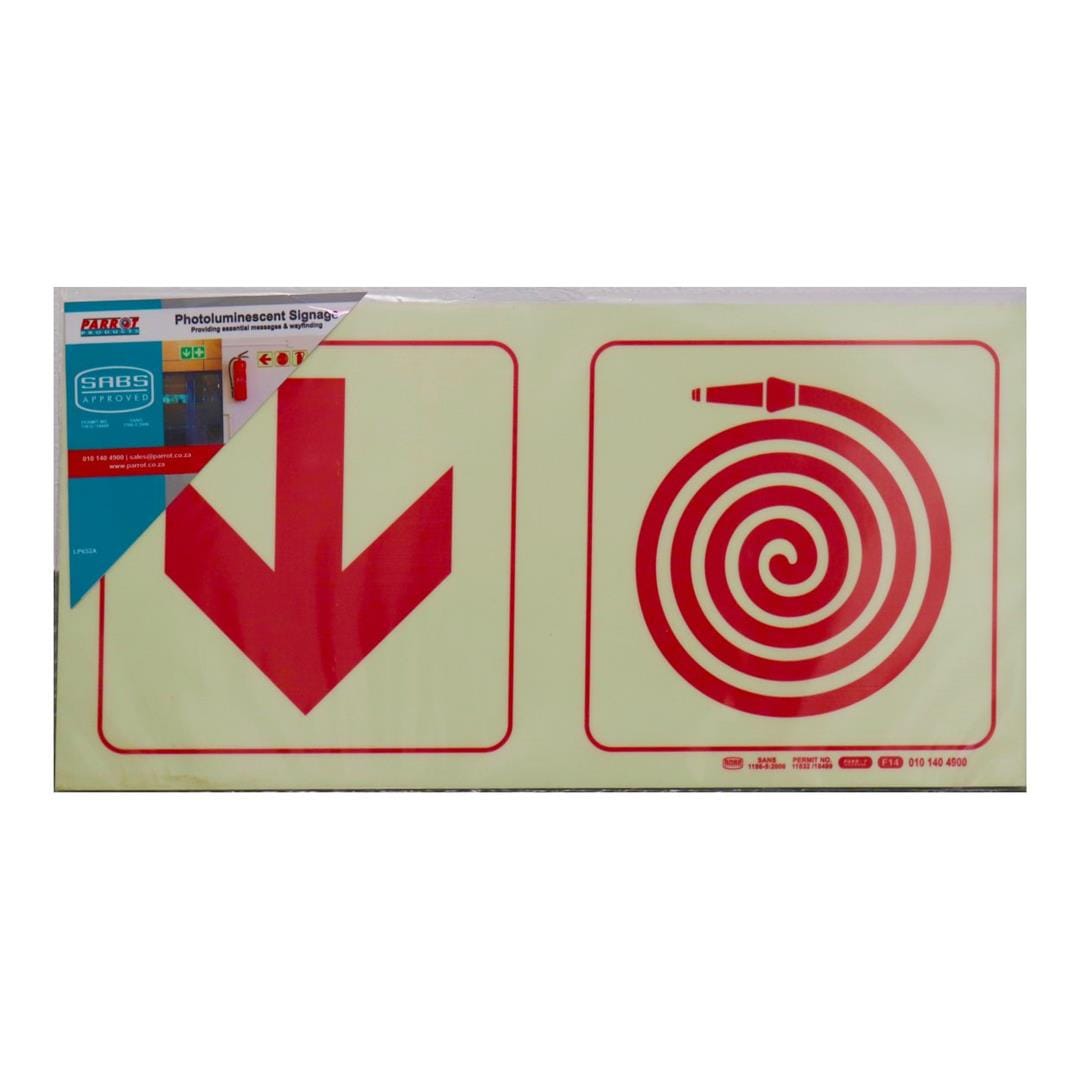 Parrot F14 Photoluminescent 190mm Safety Sign SNP19F14