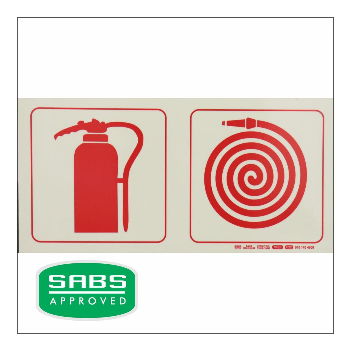 Parrot 190mm F22 Fire Extinguisher Fire Hose Reel Photoluminescent Safety Sign SNP19F22