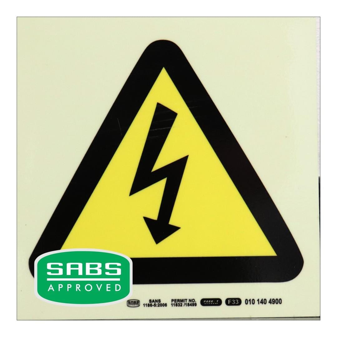 Parrot 190mm F33 Danger Electric Photoluminescent Safety Sign SNP19F33