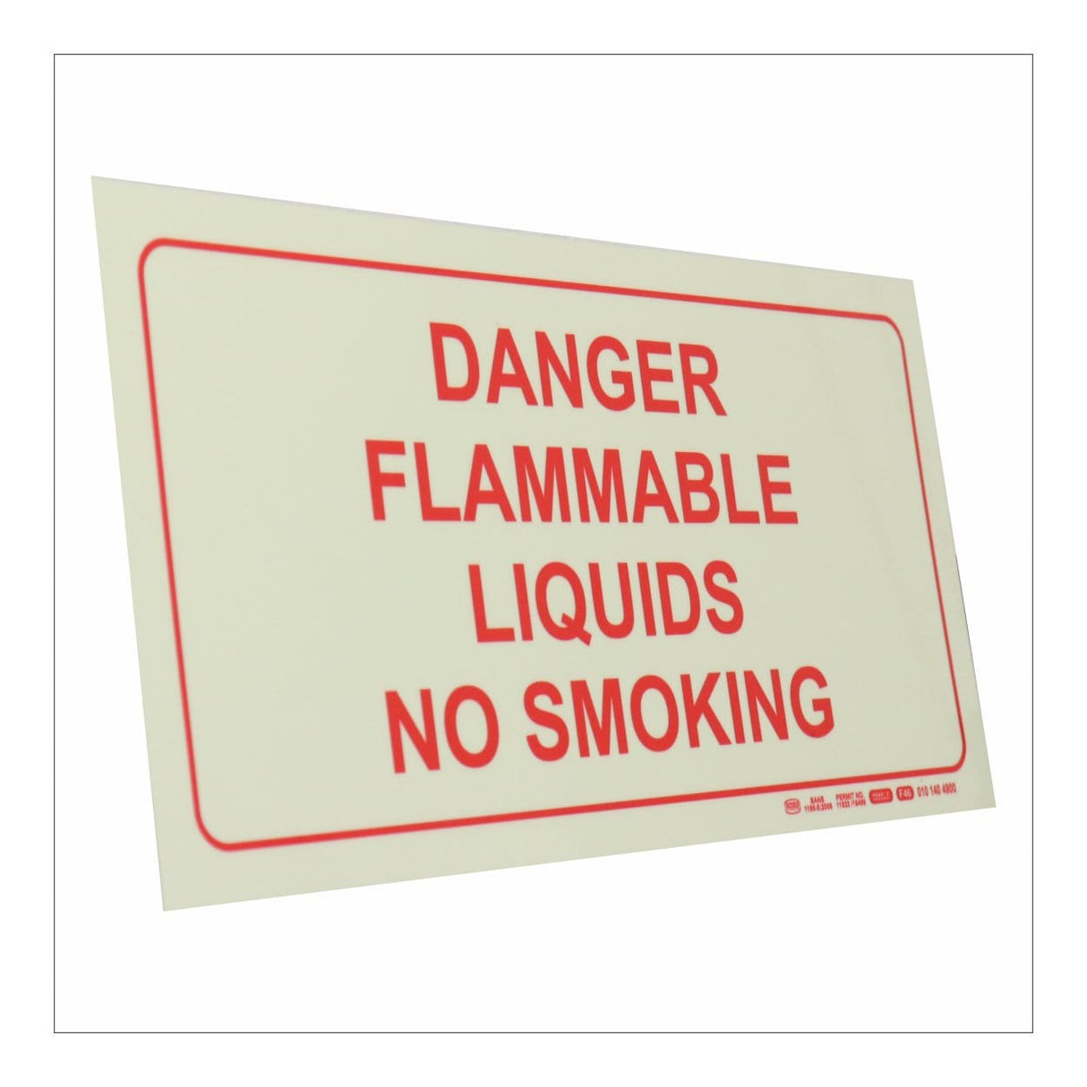 Parrot Photoluminescent 190mm Danger Flammable Liquids No Smoking Safety Sign-F46 SNP19F46