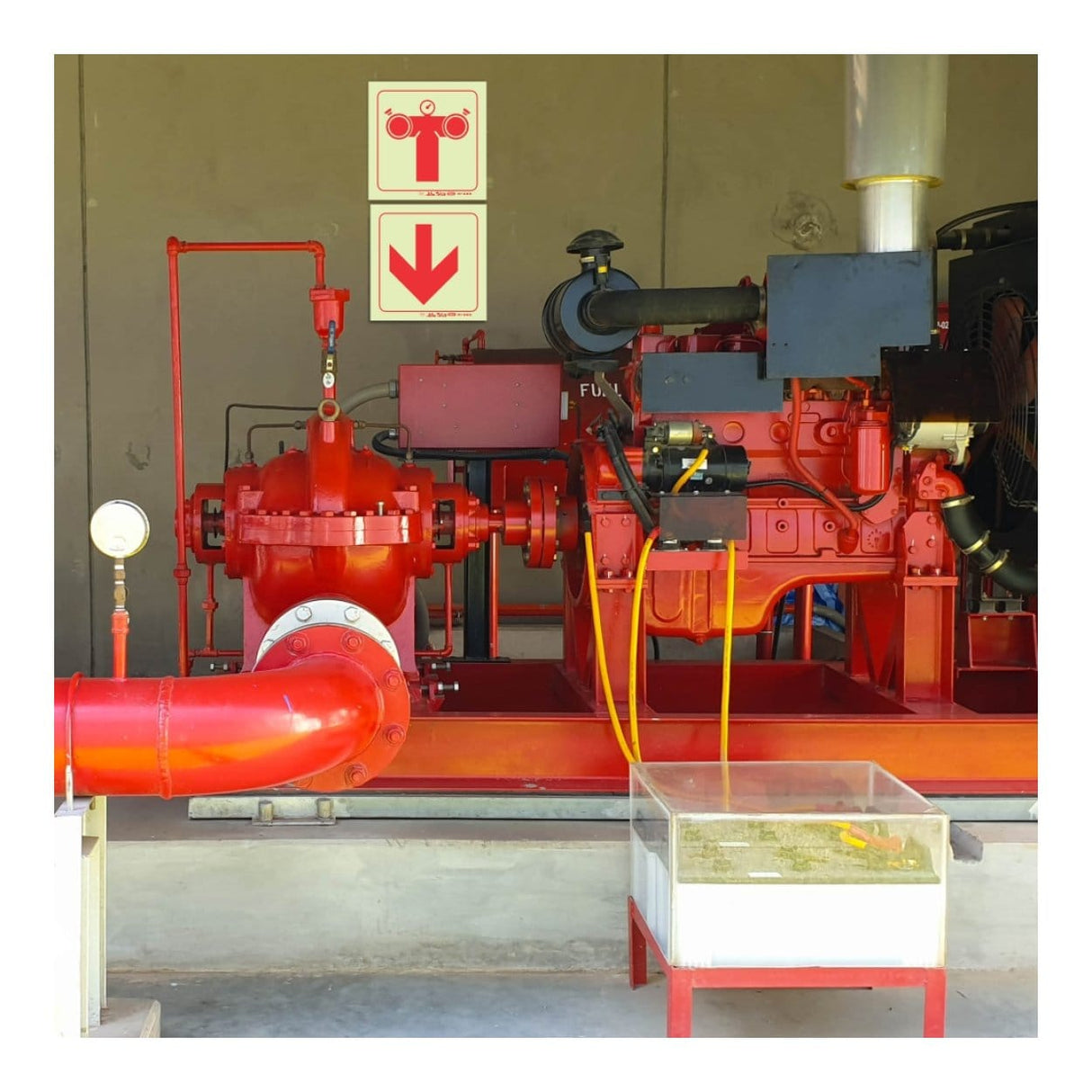 Parrot Photoluminescent 190mm Fire Pump Connection Safety Sign-F49 SNP19F49