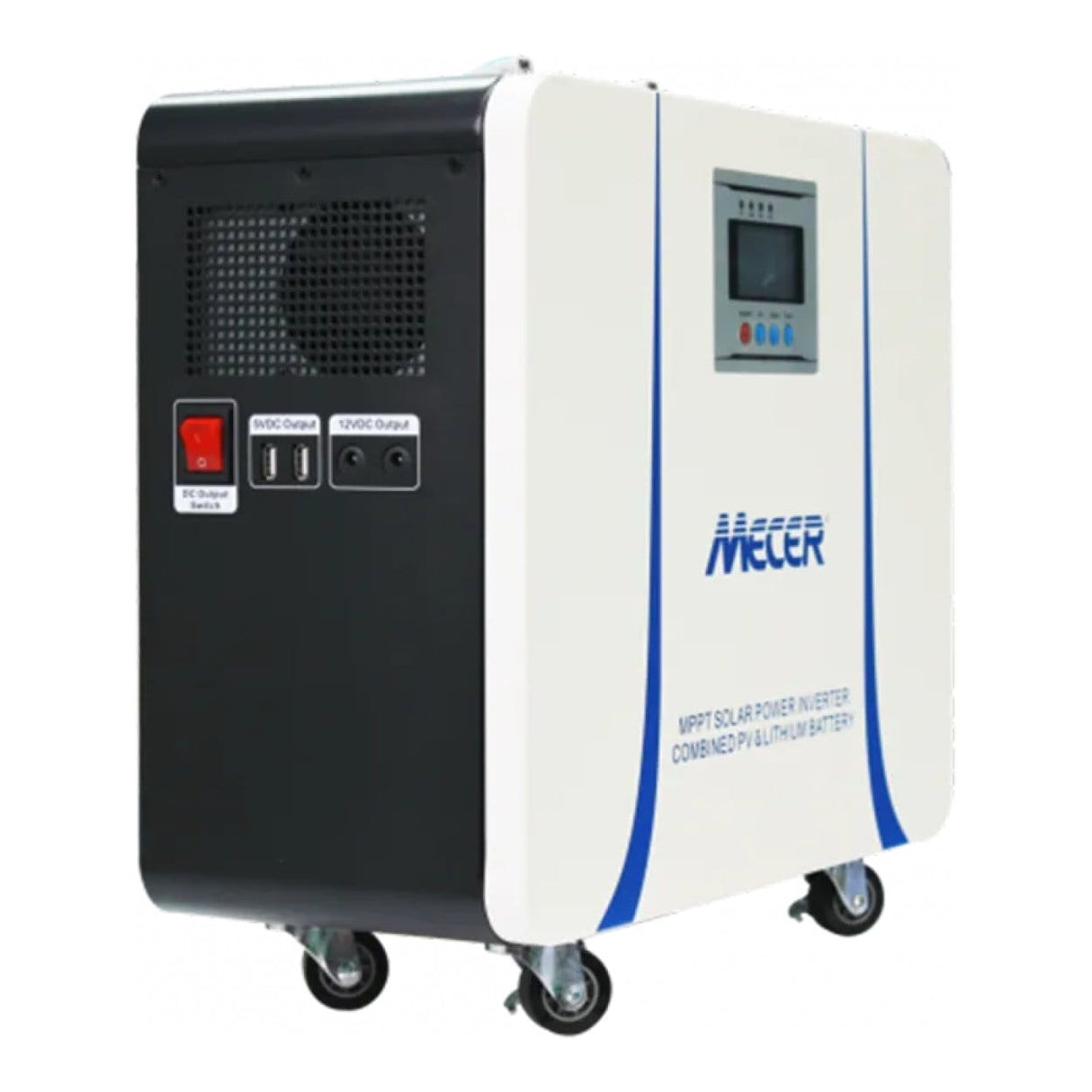 Mecer 1.5kW Portable Lithium 26v 100Ah Pure Sine Wave Inverter with 840W MPPT SOL-I-CN-15L