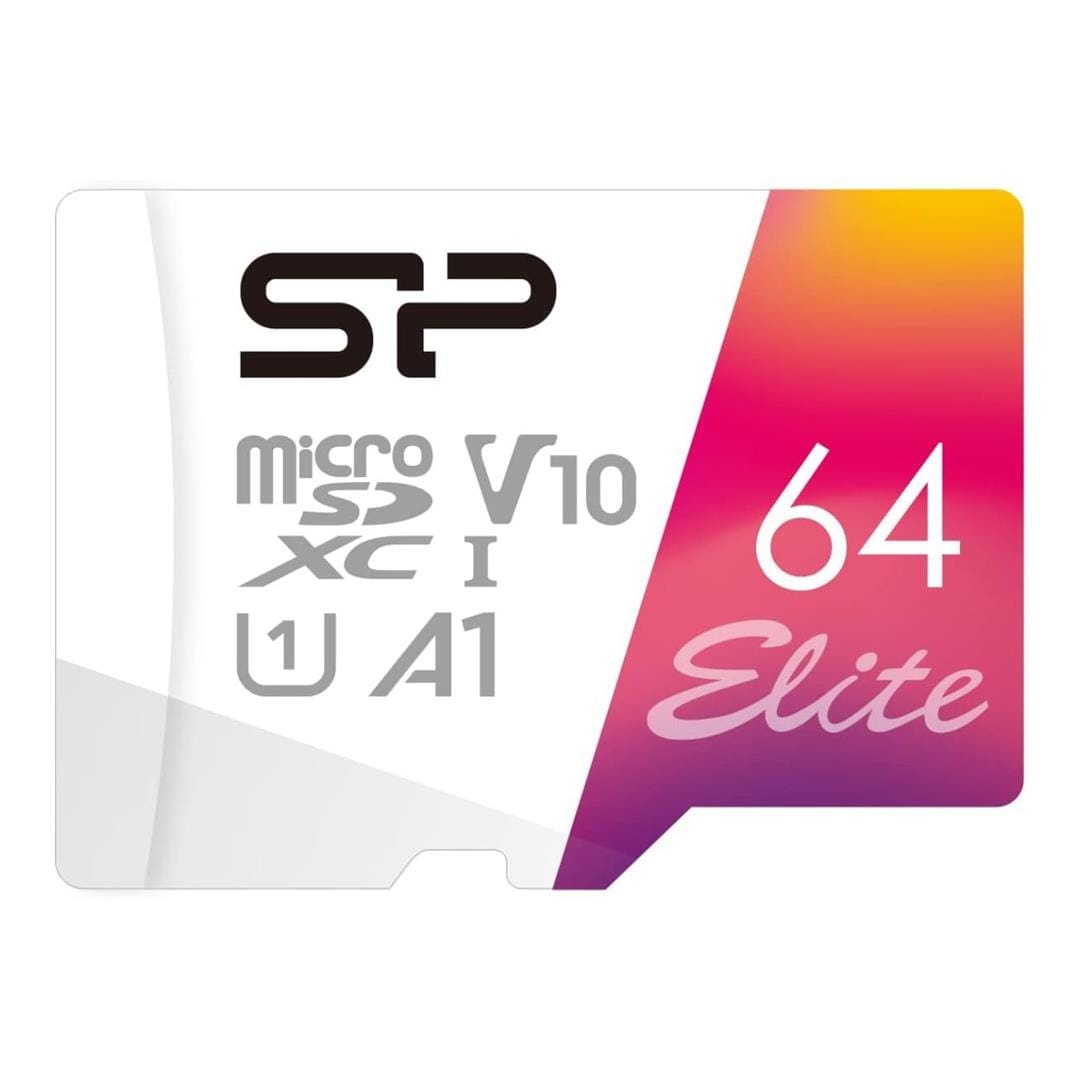 Silicon Power Elite 64GB MicroSDXC UHS-I Class 10 Memory Card SP064GBSTXBV1V20SP