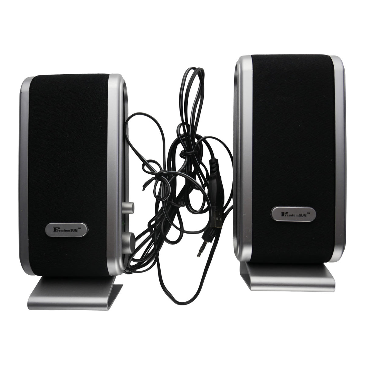 UniQue USB Multimedia Speakers Black and Silver SP108U