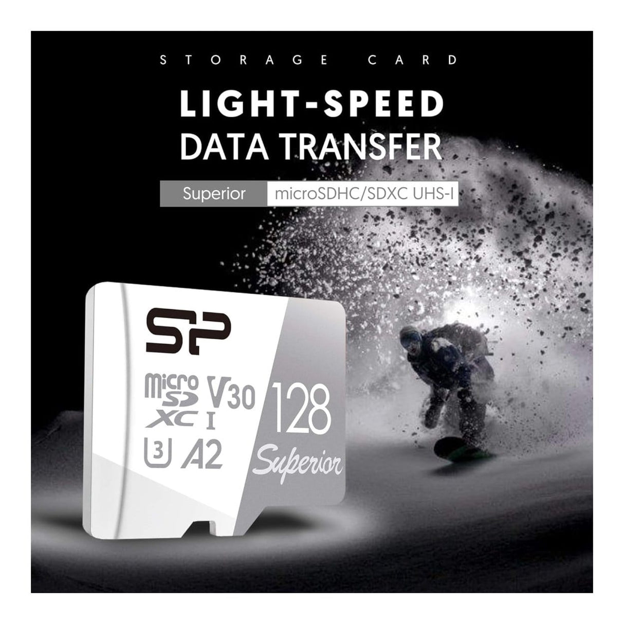 Silicon Power Superior A2 128GB MicroSDXC UHS-I Class 10 Memory Card SP128GBSTXDA2V20SP