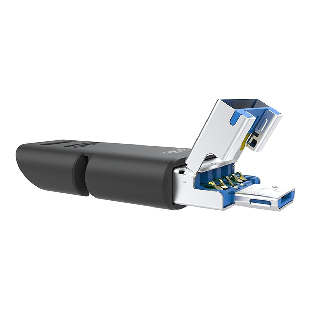 Silicon Power Mobile C50 128GB USB Type-C Micro B and Type-A USB 3.1 Black USB Flash Drive SP128GBUC3C50V1K