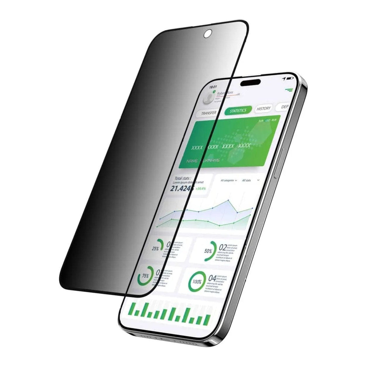SwitchEasy Privacy Screen Protector for iPhone 16 - Clear SPH661053TR24