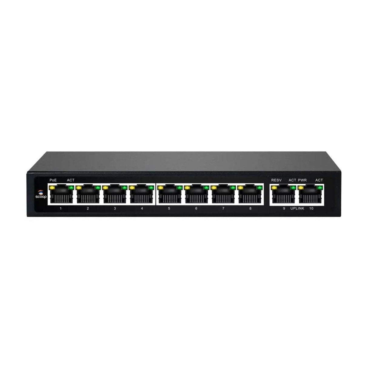 Scoop 8-port 96W Gigabit Fast Ethernet AI PoE Network Switch SPS-8F2G