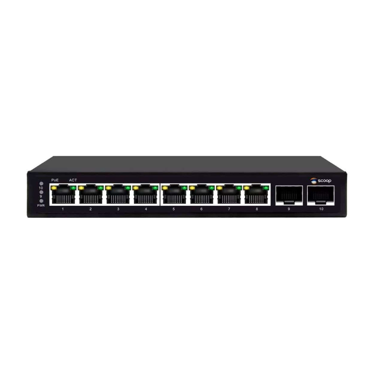 Scoop 8-port 96W 2x SFP Gigabit AI PoE Network Switch SPS-8G2S