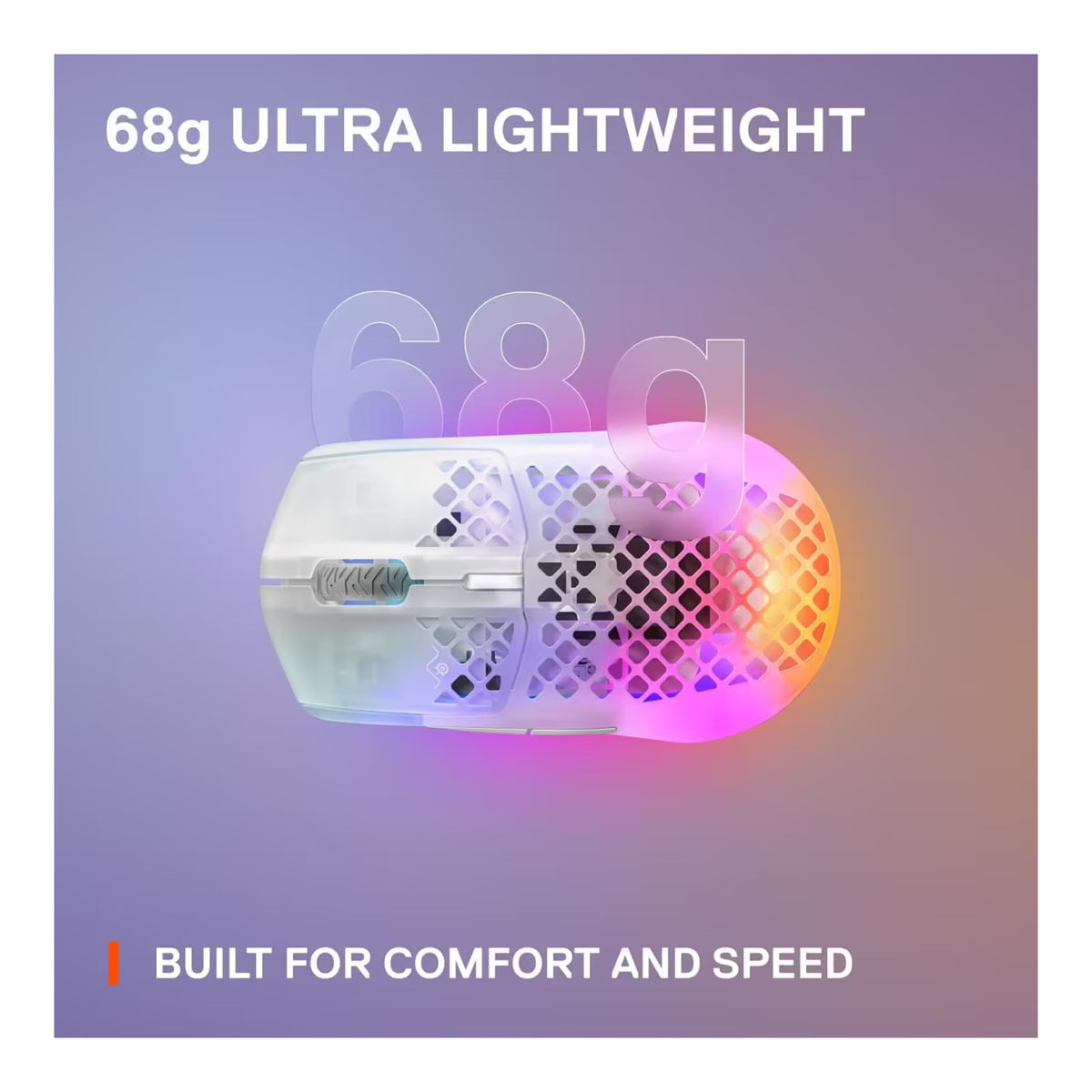 SteelSeries Aerox 3 Gen 2 Wireless Gaming Mouse - Ghost SS-62715