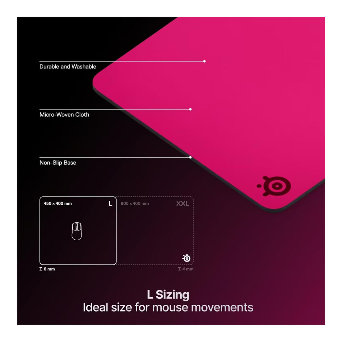 SteelSeries QcK Heavy Gaming Mouse Pad - L Magenta SS-63479