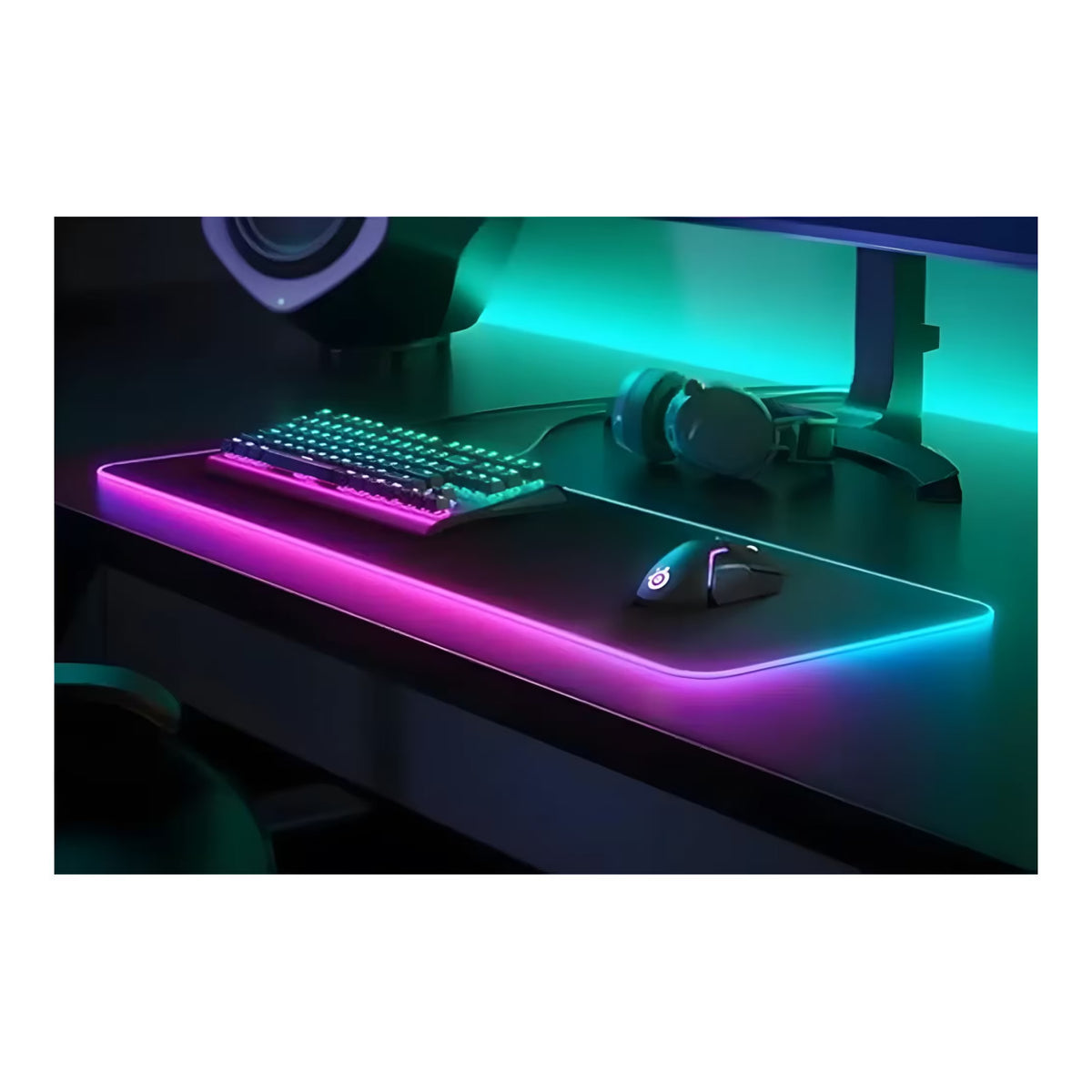 SteelSeries QcK Prism Cloth Series RGB Gaming Mouse Pad - XL Black SS-63826