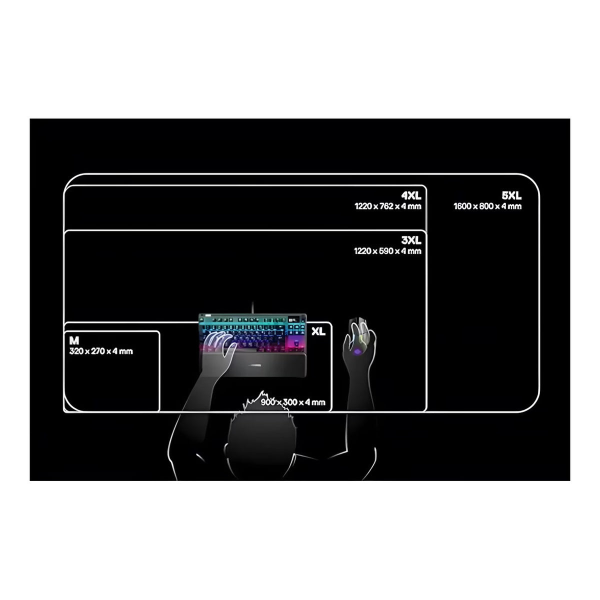 SteelSeries QcK Prism Cloth Series RGB Gaming Mouse Pad - XL Black SS-63826