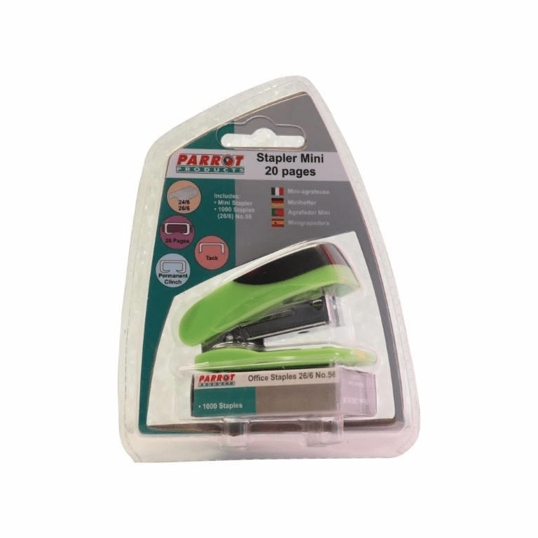 Parrot ST3050G Mini Stapler Green with Staples