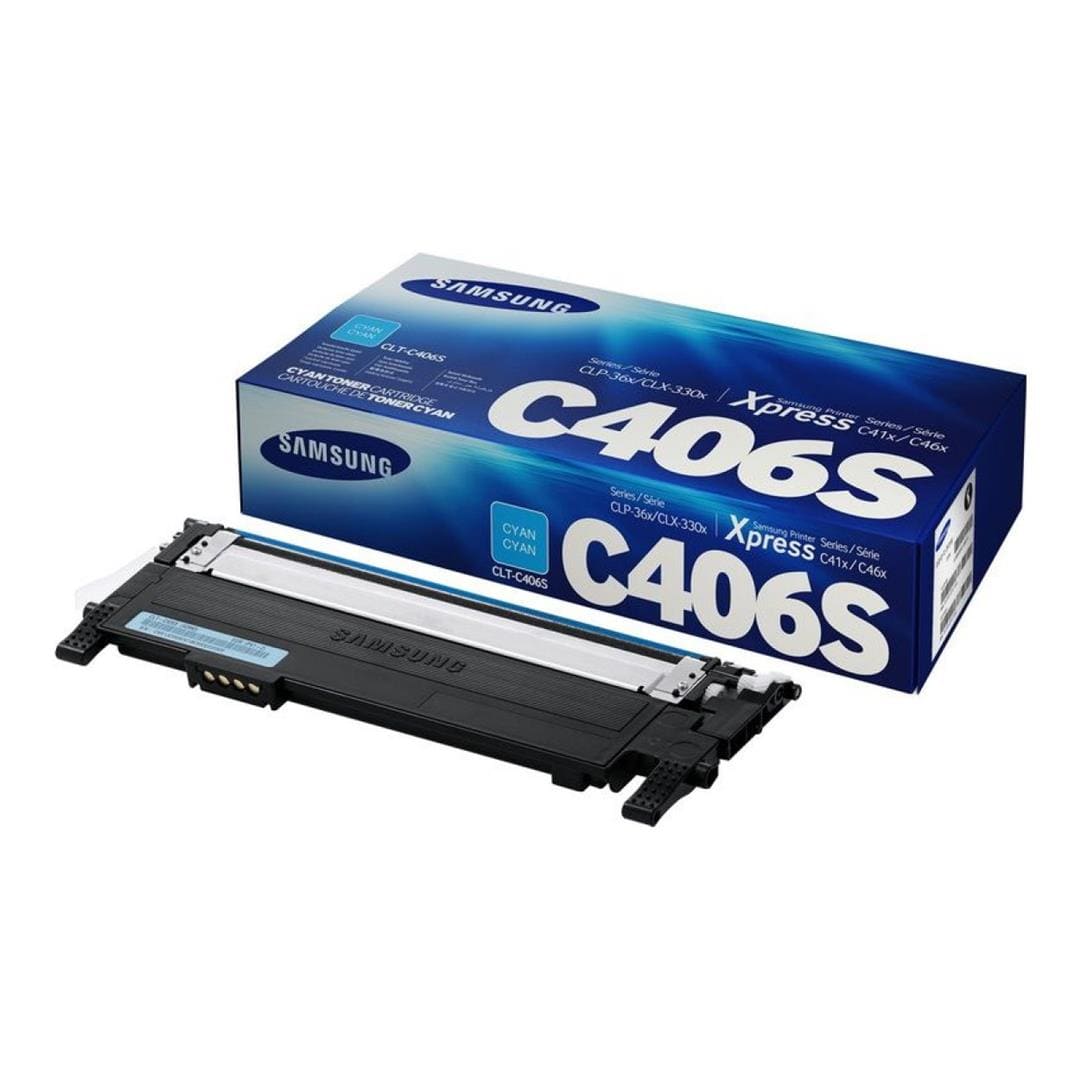 Samsung CLT-C406S Cyan Toner Cartridge 1000 Pages Original ST984A Single-pack