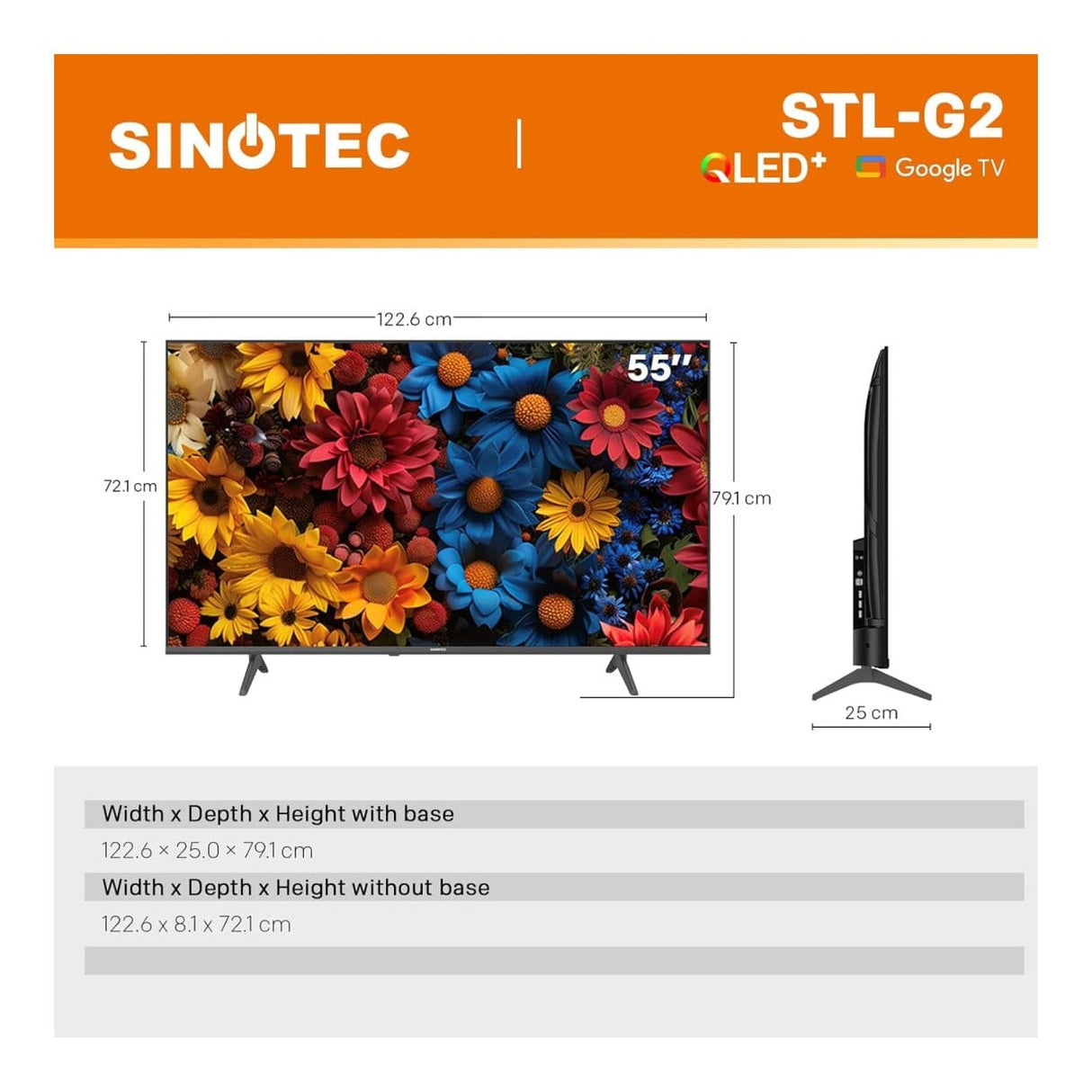 Sinotec STL-55G2Q 55-inch 4K UHD QLED LED Google Smart TV