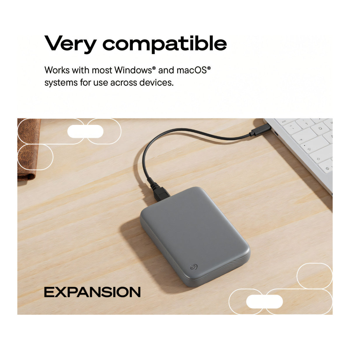 Seagate Expansion Portable 2.5-inch 2TB USB-C Black External Hard Drive STNN2000400