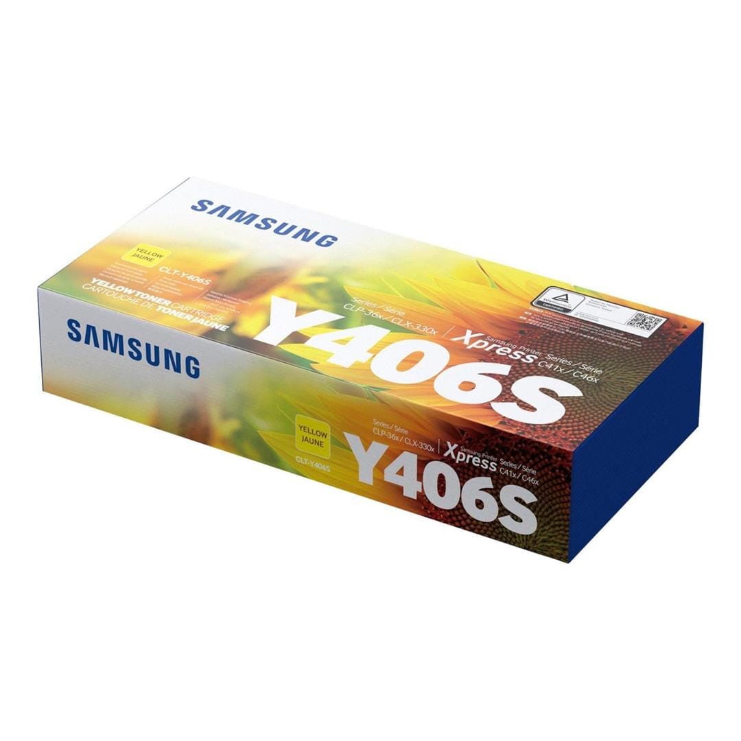 Samsung CLT-Y406S Yellow Toner Cartridge 1,000 Pages Original SU464A Single-pack