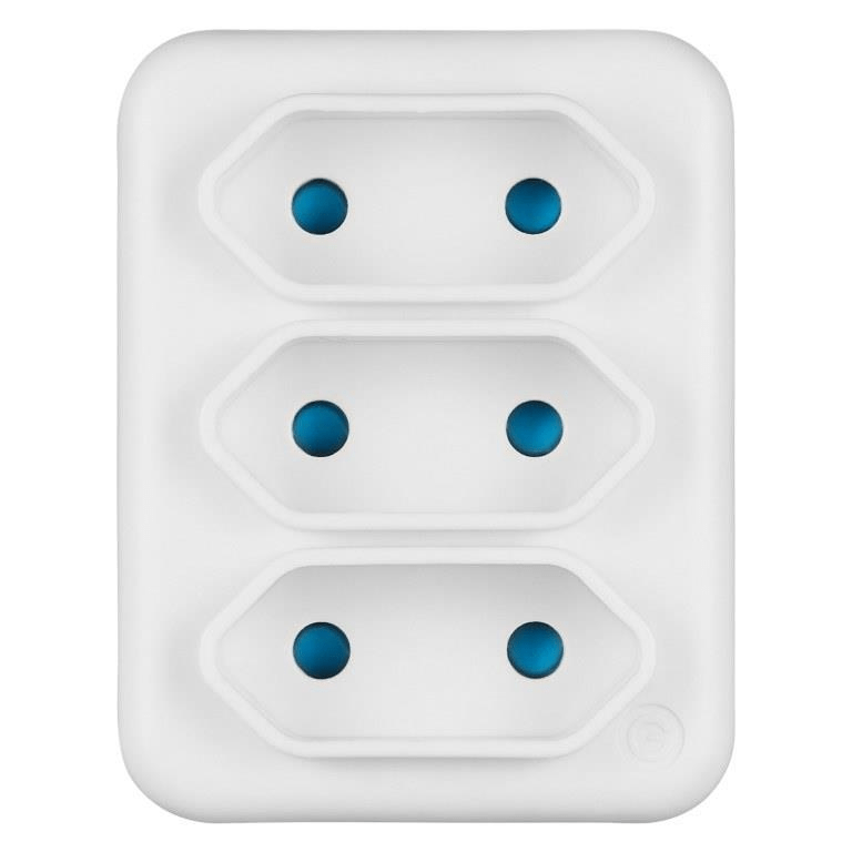 Switched 3-way Top Loader Euro Socket Adapter SWD-72004-WT