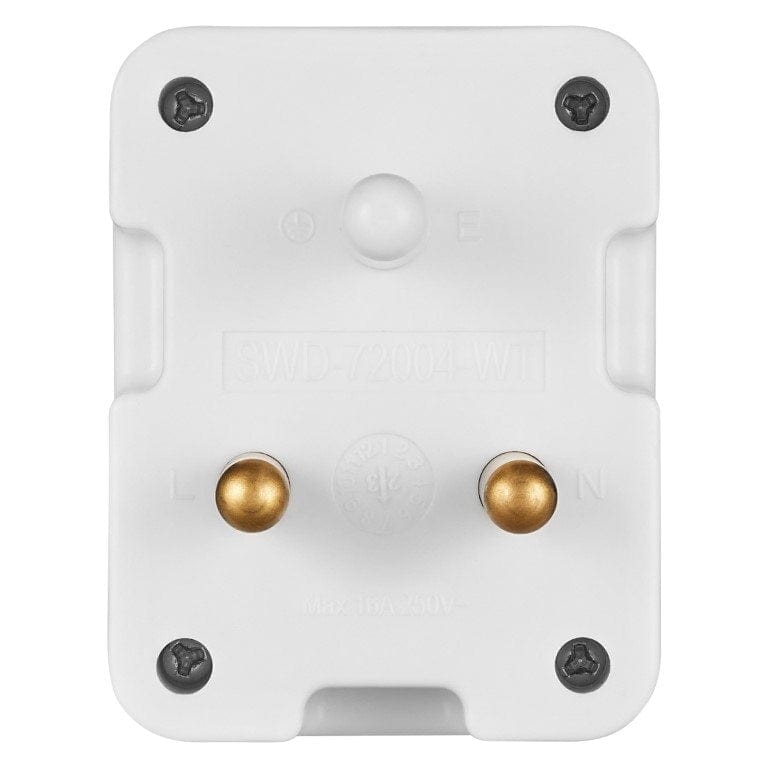Switched 3-way Top Loader Euro Socket Adapter SWD-72004-WT