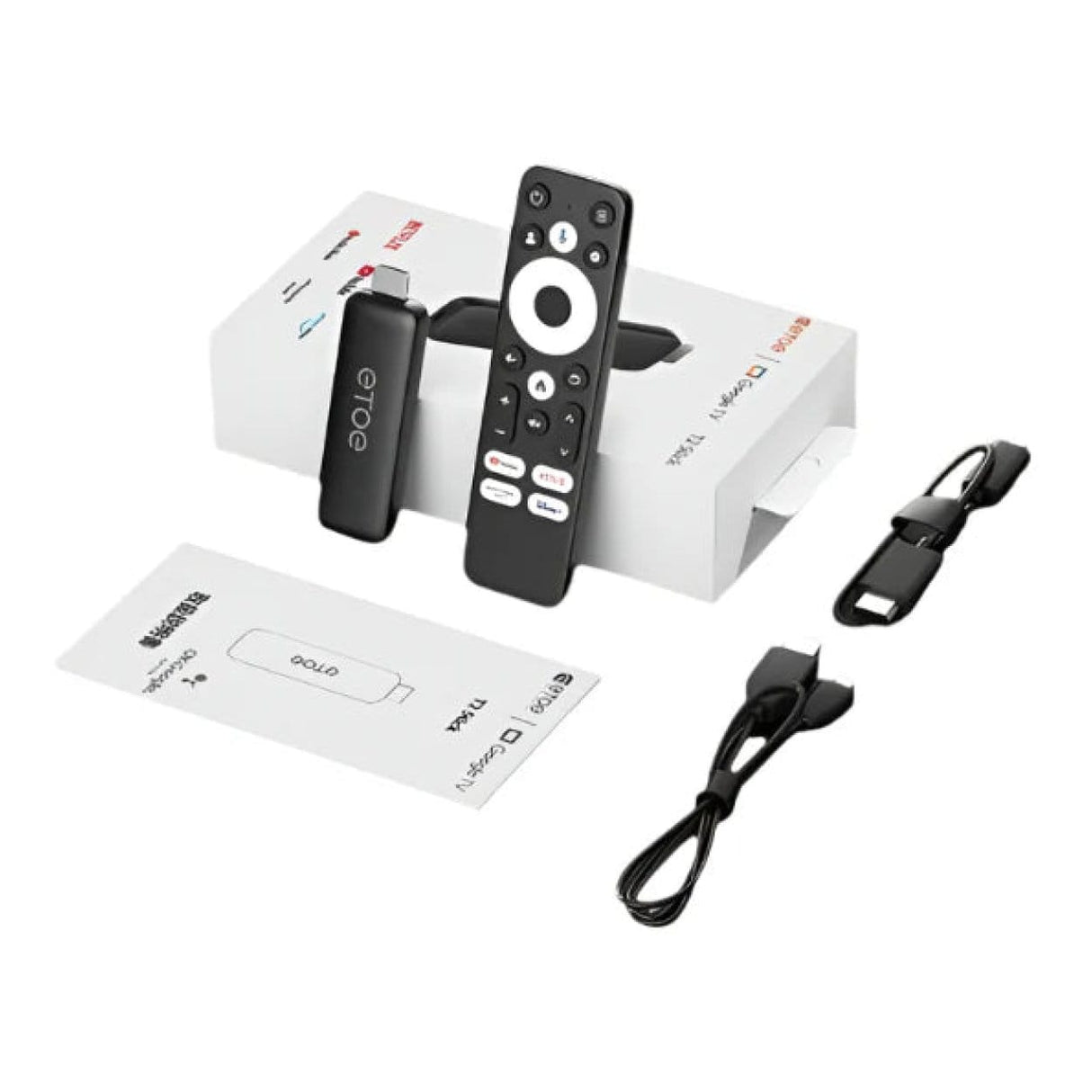 ETOE T2 Certified 4K UHD Google Android Smart TV Stick T2GTV