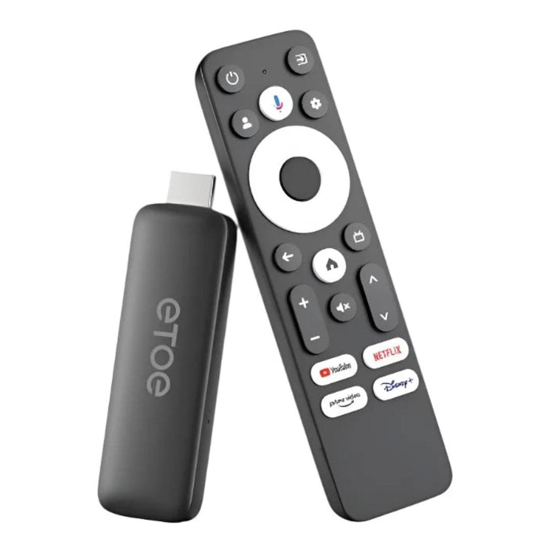 ETOE T2 Certified 4K UHD Google Android Smart TV Stick T2GTV