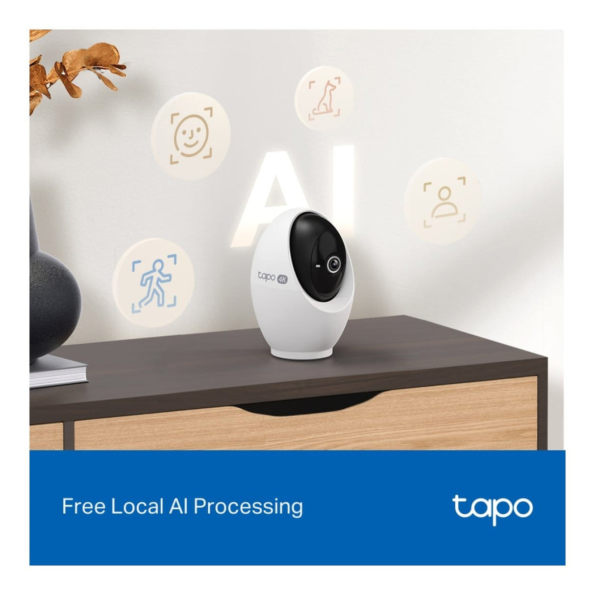 TP-Link Tapo C260 4K 8MP 4.3mm AI Wi-Fi Pan/Tilt Home Security Camera