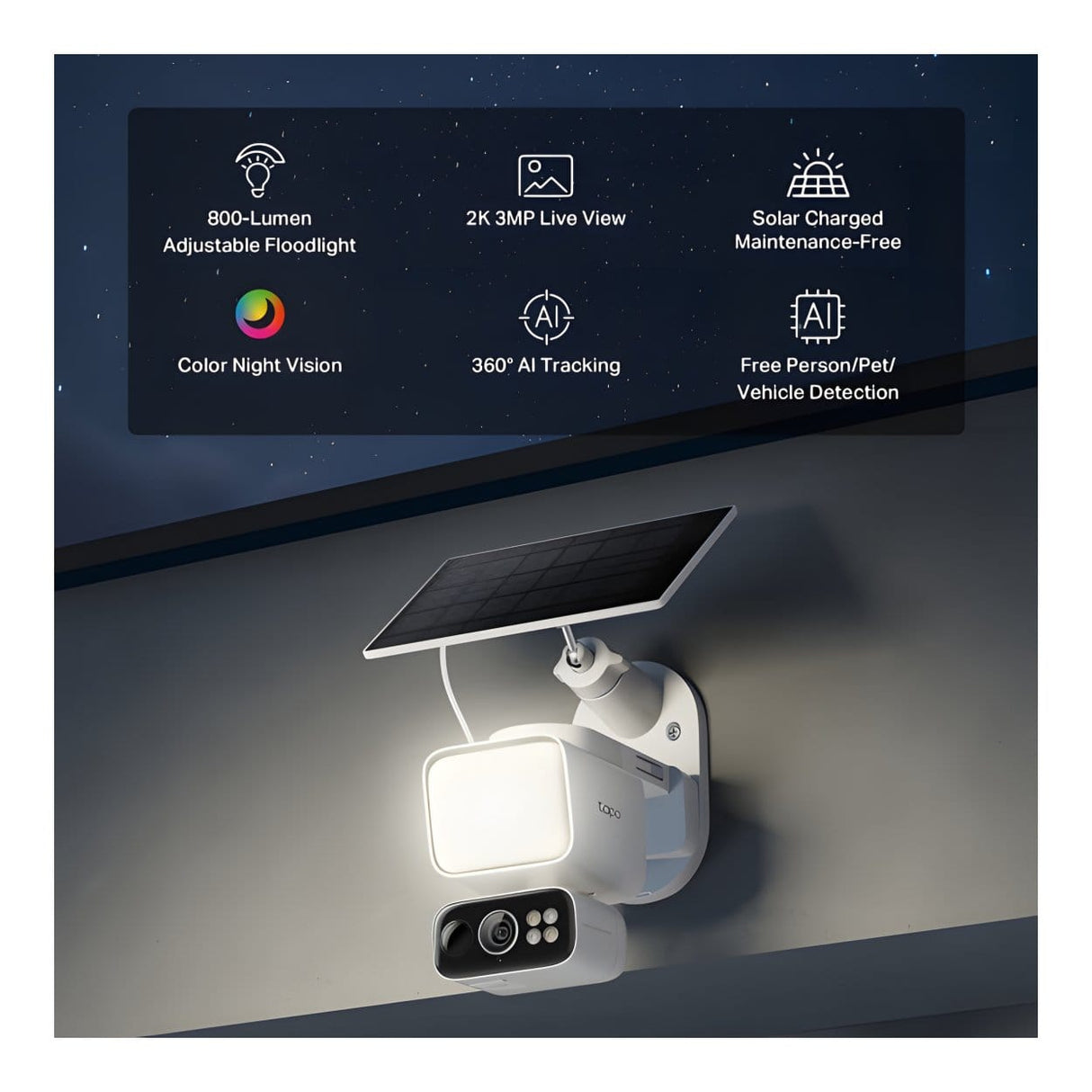 TP-Link Tapo C615F Solar-Powered Floodlight Pan Tilt Security Camera Kit TAPO C615F KIT