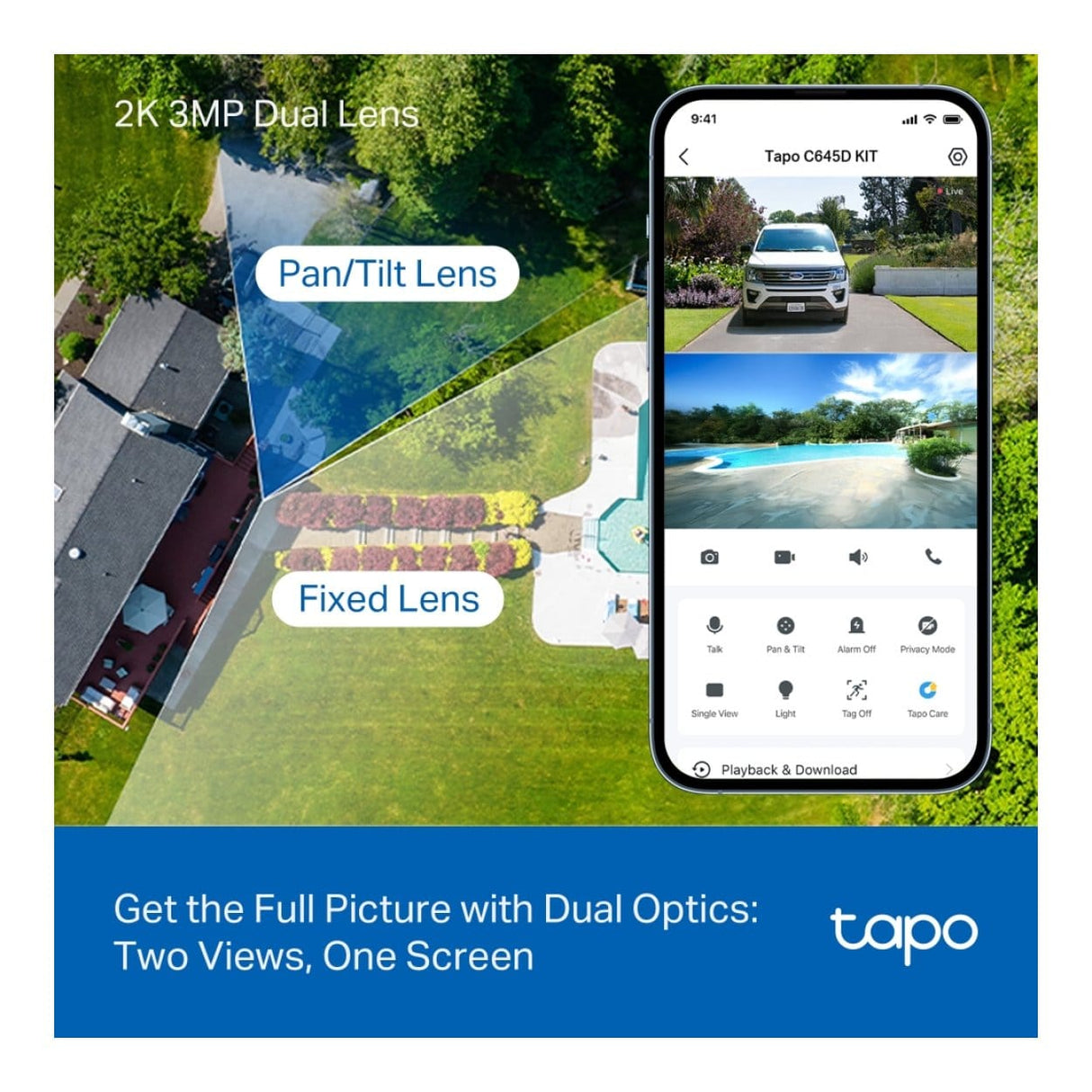 TP-Link Tapo C645D Solar-Powered Dual-Lens Pan/Tilt Security Camera Kit