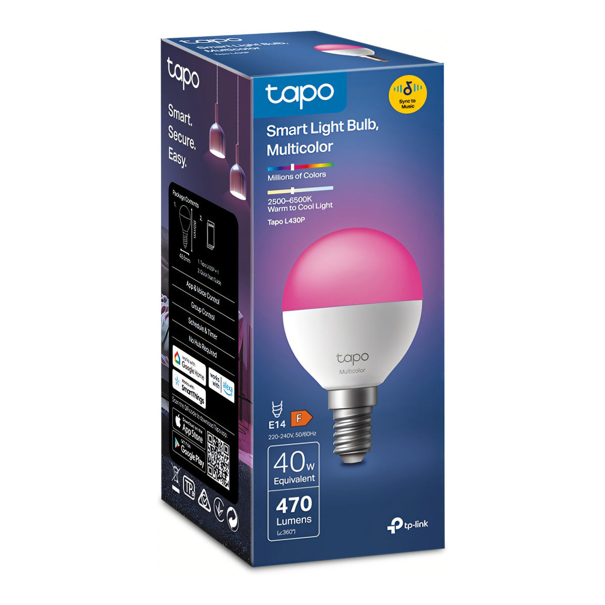 TP-Link Tapo L430P Smart P45 Multicolor Light Bulb