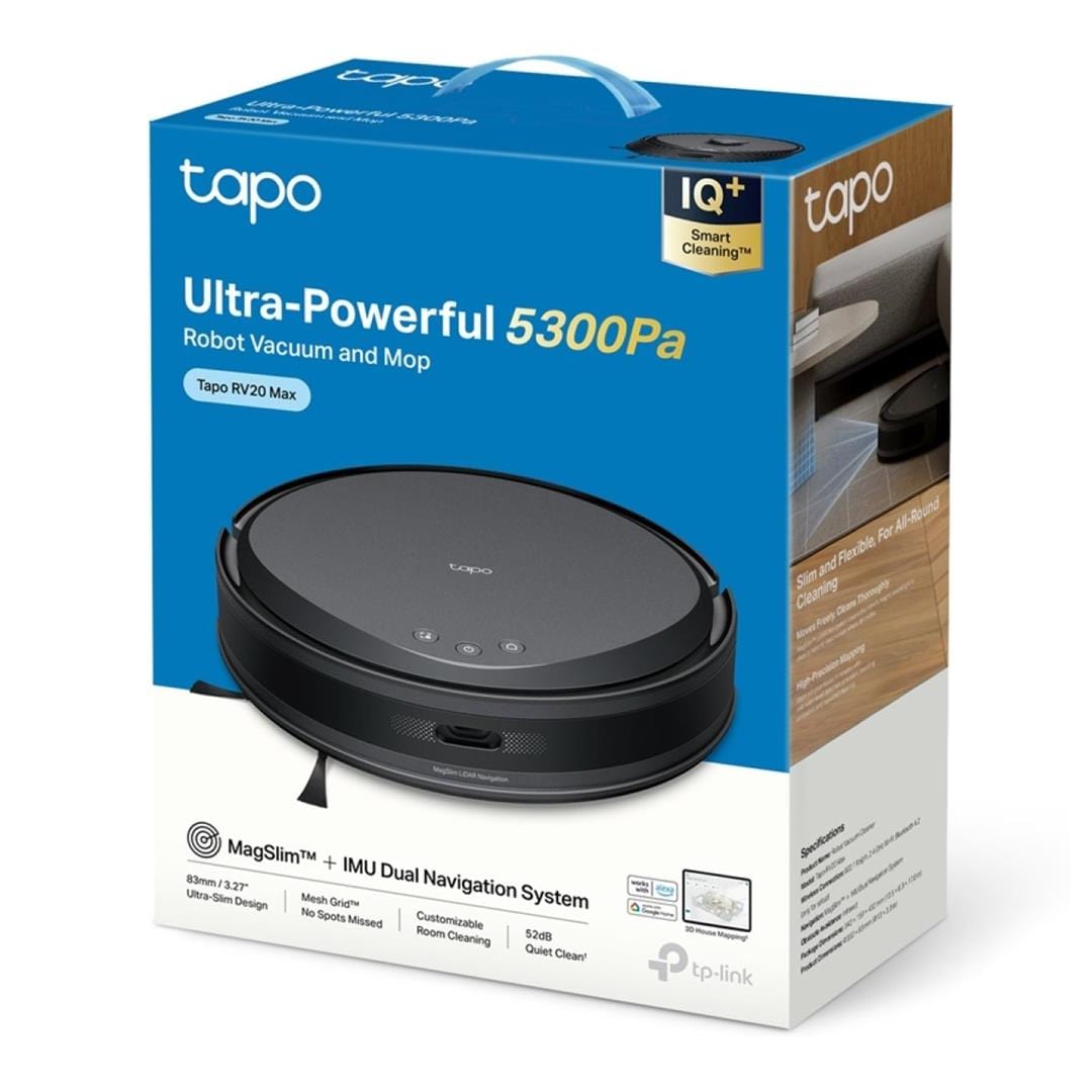 TP-Link Tapo RV20 Max 5300Pa Suction MagSlim LiDAR Navigation Robot Vacuum and Mop