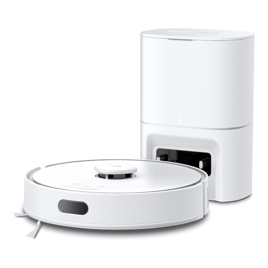 TP-Link Tapo RV30 Max Plus Robot Vacuum and Mop with Smart Auto-Empty Dock - White