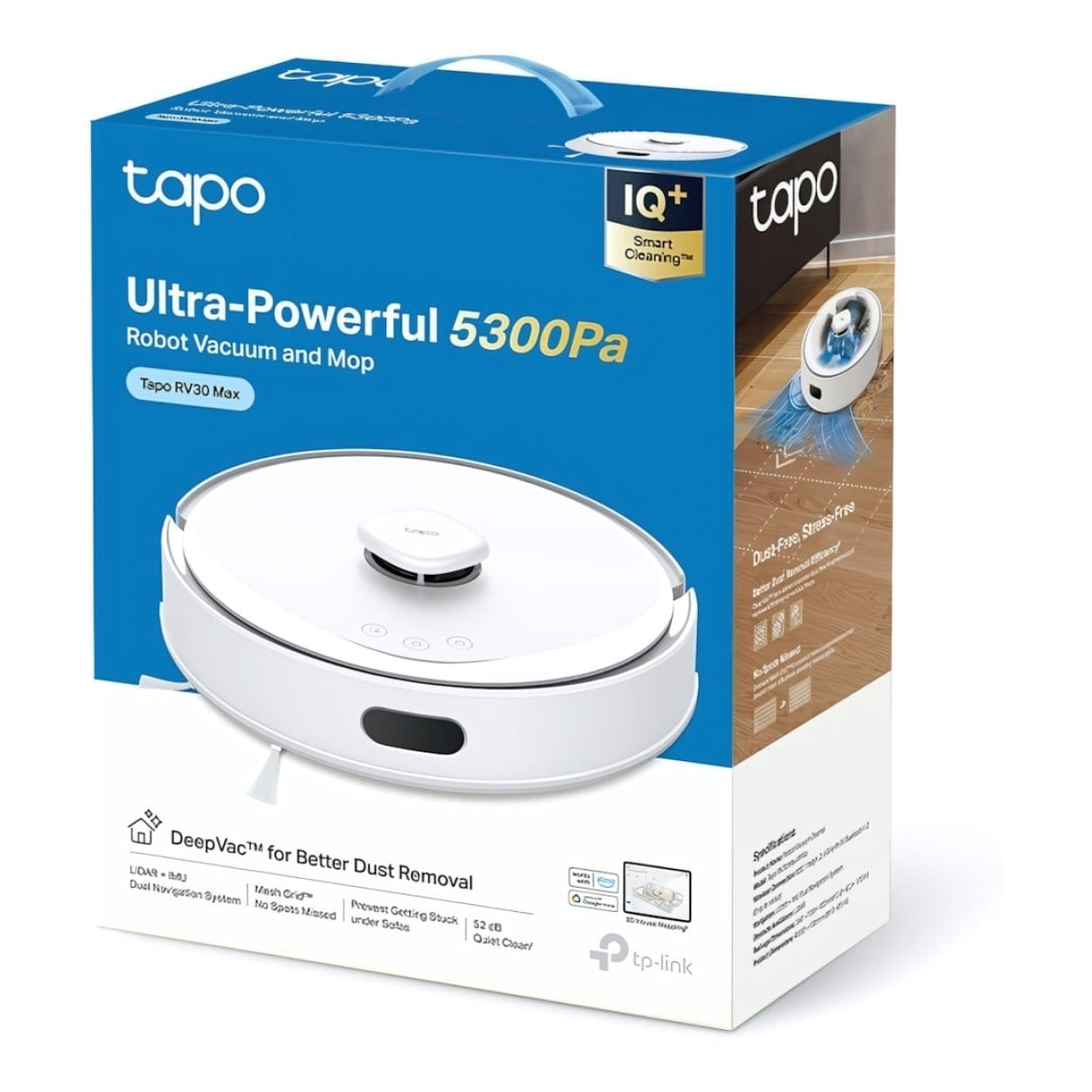 TP-Link Tapo RV30 Max 5300Pa Hyper Suction Robot Vacuum & Mop White
