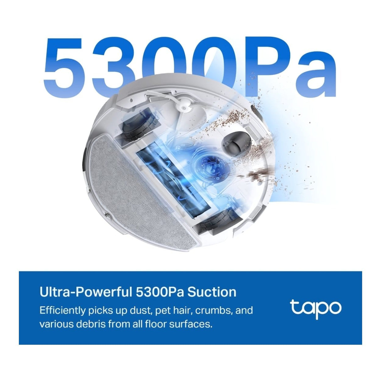 TP-Link Tapo RV30 Max 5300Pa Hyper Suction Robot Vacuum & Mop White