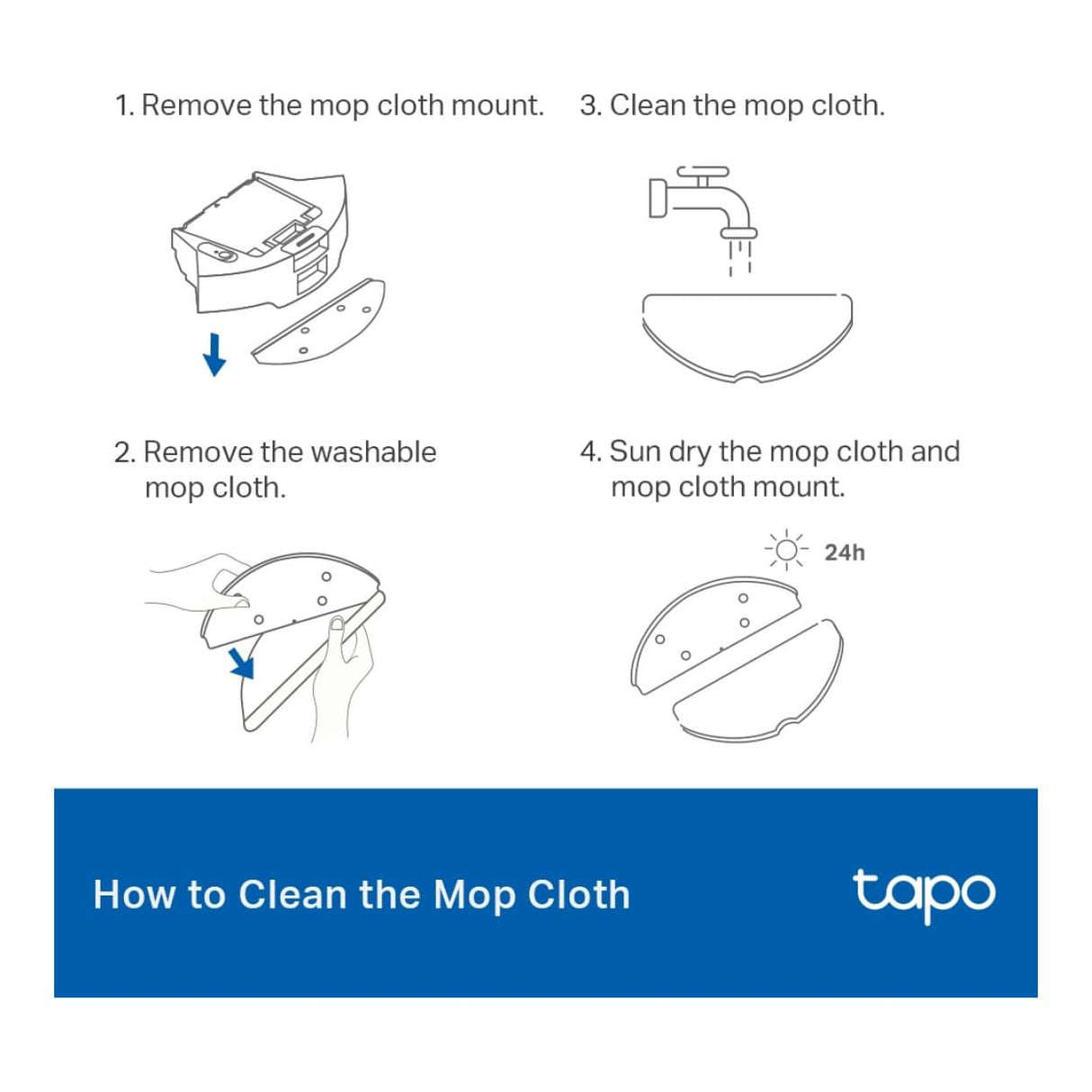TP-Link Tapo RVA301 Washable Mop Cloth 5-pack