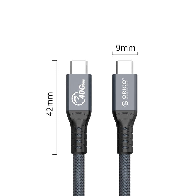 Orico CBL Thunderbolt 4 8K 60Hz Type-C Cable 0.8m Grey TBZ4-08-GY-BP