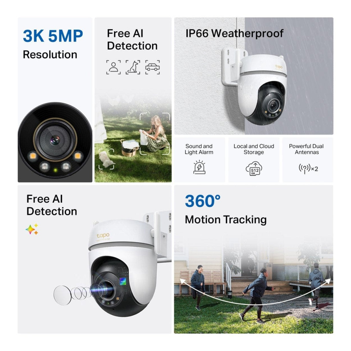 TP-Link Tapo TC43 Outdoor Pan Tilt Security Wi-Fi Camera