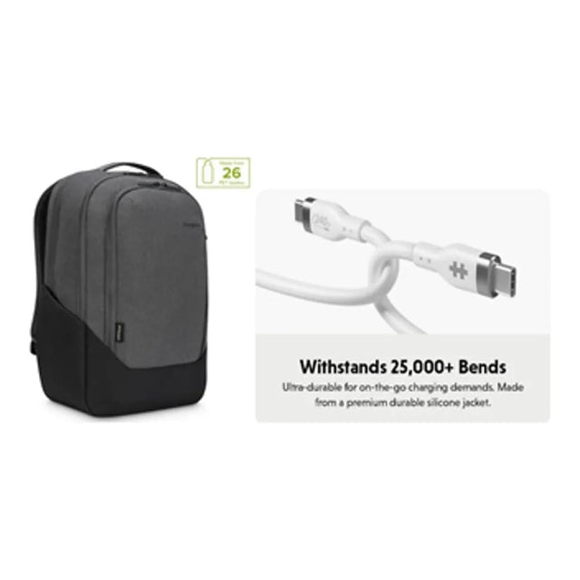Targus Cypress Eco 15.6-inch Backpack with 240W USB-C Charging Cable TCEUSBC