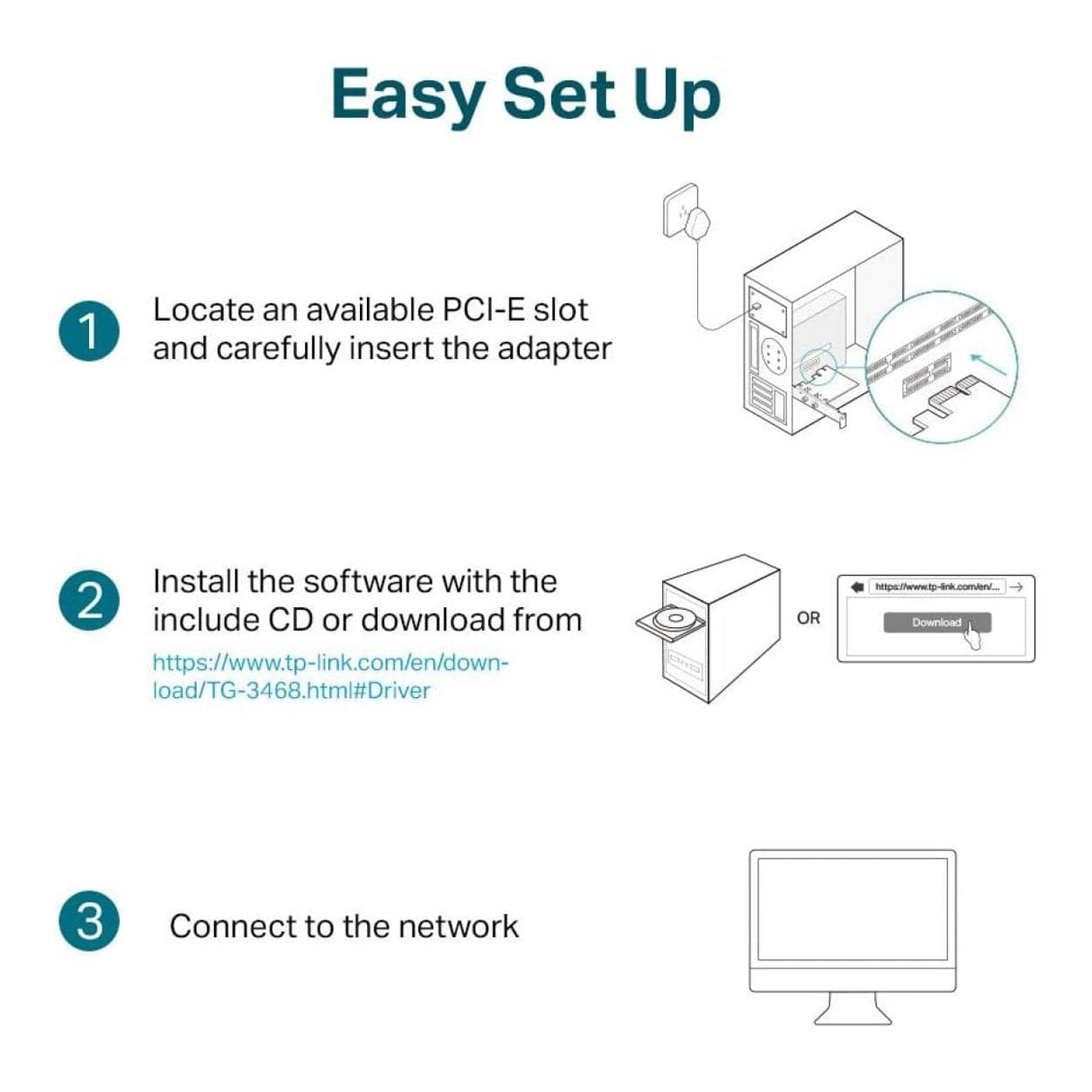 TP-Link TG-3468 Networking Card Ethernet 2000 Mbit/s Internal